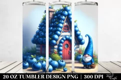 Gnome Blue Hat House Digital Painting Pastel | 20 Oz Tumbler Product Image 2