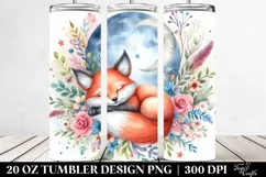 Colorful Baby Fox Moon 20 Oz Tumbler Product Image 2