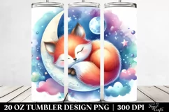 Colorful Baby Fox Moon 20 Oz Tumbler Product Image 2