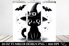 Funny Halloween Black Cat 20 Oz Tumbler Product Image 2
