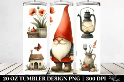 Retro Gnome, Watercolor | 20 oz Tumbler Product Image 2