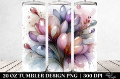 Abstract Crocus Watercolor Clipart, Transparent 20 Oz Product Image 2