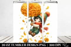 Colorful Floating Gnome Marigold 20 Oz Tumbler Product Image 2