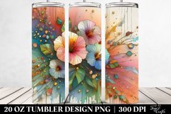 Colorful Abstract Wooden Stained Nasturtium | 20 Oz Tumbler Product Image 2