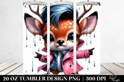 Cute Baby Deer Dressed for Rain, Transparent 20 Oz Tumbler Product Image 2