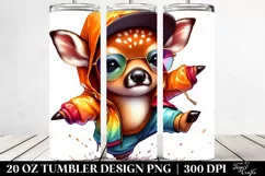 Cute Baby Deer Dressed for Rain, Transparent 20 Oz Tumbler Product Image 2