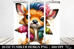 Cute Baby Deer Dressed for Rain, Transparent 20 Oz Tumbler Product Image 2