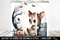 Spooky Baby Deer Halloween Clipart, Transparent 20 Oz Product Image 2