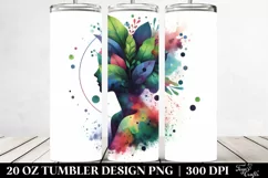 Vibrant Abstract Watercolor Frame. 20 oz Tumbler Design Product Image 2