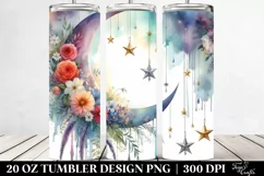 Vibrant Flowers, Half Moon Stars | 20 oz Tumbler Product Image 2