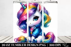 Cute Unicorn Sitting 20 Oz Tumbler Product Image 2