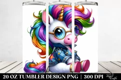 Cute Unicorn Sitting 20 Oz Tumbler Product Image 2