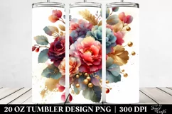 Abstract Bouquet with Gold Foil | 20 Oz Tumbler Product Image 2