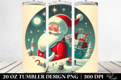 Simple Retro Santa Clipart, Transparent 20 Oz Tumbler Product Image 2