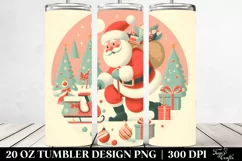Simple Retro Santa Clipart, Transparent 20 Oz Tumbler Product Image 2