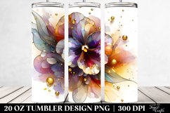 Shiny Pansy with Golden Insertions | 20 oz Tumbler Product Image 2
