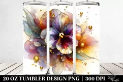 Shiny Pansy with Golden Insertions | 20 oz Tumbler Product Image 2