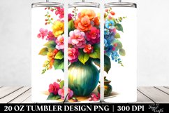 20 Oz Tumbler Sublimation | Colorful Watercolor Vase with Product Image 2