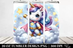 Baby Unicorn Posing as a Hero | 20 oz Tumbler Product Image 2