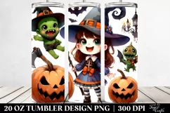 Watercolor Funny Witch, Transparent 20 Oz Tumbler Product Image 2