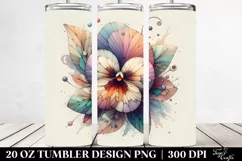 Abstract Wooden Pansy | 20 Oz Tumbler Product Image 2