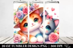 Colorful Cute Cat | 20 Oz Tumbler Product Image 2