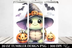 Spooky Baby Turtle Halloween Clipart, Transparent 20 Oz Product Image 2