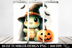 Spooky Baby Turtle Halloween Clipart, Transparent 20 Oz Product Image 2