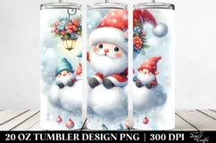 Vibrant Santa with Gnomes | 20 Oz Tumbler Product Image 2