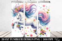 Colorful Unicorn Tumbling Spring Petals | 20 oz Tumbler Product Image 2