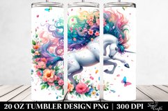 Colorful Unicorn Tumbling Spring Petals | 20 oz Tumbler Product Image 2