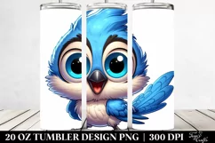 Cute Baby Blue Jay Cartoon | 20 Oz Tumbler Product Image 2