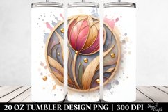Wooden Stained Tulip Abstract | 20 Oz Tumbler Product Image 2