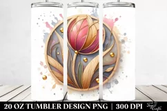 Wooden Stained Tulip Abstract | 20 Oz Tumbler Product Image 2