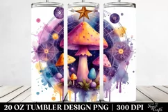 Vibrant Magical Celestial Mushroom 20 Oz Tumbler Product Image 2