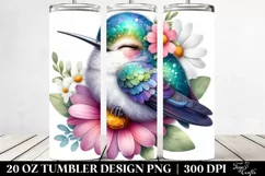 Colorful Sleeping Hummingbird | 20 Oz Tumbler Product Image 2