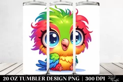 Colorful Crazy Parrot | 20 Oz Tumbler Product Image 2
