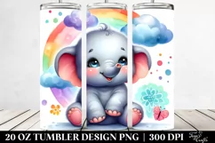 Colorful Small Elephant | 20 Oz Tumbler Product Image 2