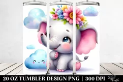 Colorful Smiling Elephant | 20 Oz Tumbler Product Image 2