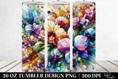 colorful Stained Orchid Glossy Splash | 20 oz Tumbler Product Image 2