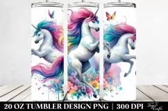 Colorful Unicorn Dancing | 20 oz Tumbler Product Image 2