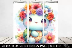 Cartoon Style Turtle | 20 oz Tumbler Product Image 2