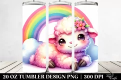 colorful Vibrant Lamb Rainbow | 20 oz Tumbler Product Image 2