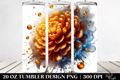 20 Oz Tumbler Sublimation | Glossy Marigold Watercolor Product Image 2