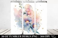 y Sweet Pea and Iris, Transparent 20 Oz Tumbler Product Image 2