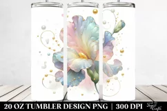 y Sweet Pea and Iris, Transparent 20 Oz Tumbler Product Image 2