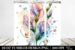 y Sweet Pea and Iris, Transparent 20 Oz Tumbler Product Image 2
