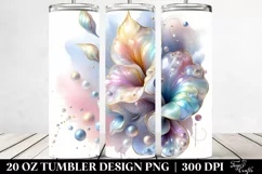 y Sweet Pea and Iris, Transparent 20 Oz Tumbler Product Image 2