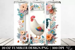 Colorful Frame Chickenfloral | 20 Oz Tumbler Product Image 2