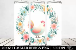 Colorful Frame Chickenfloral | 20 Oz Tumbler Product Image 2